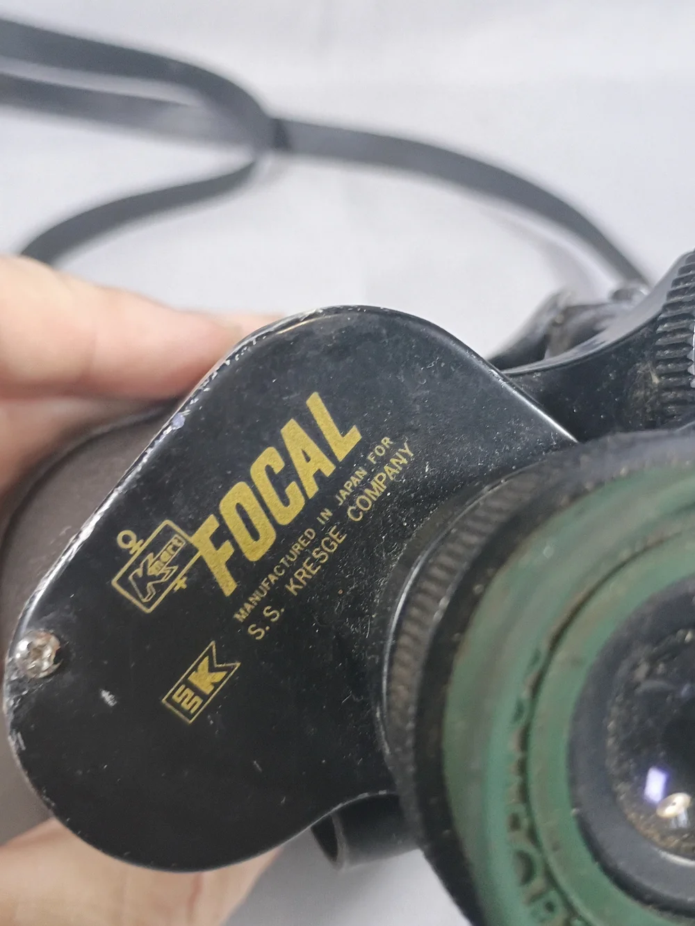 Vintage Black Porro Prism Binoculars with Neck Strap • Classic Hunting Birding